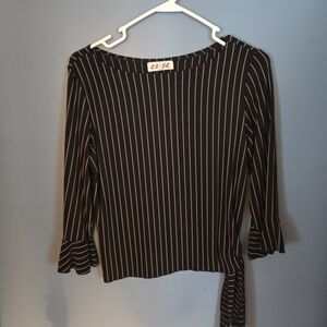 Black Striped Women's Top